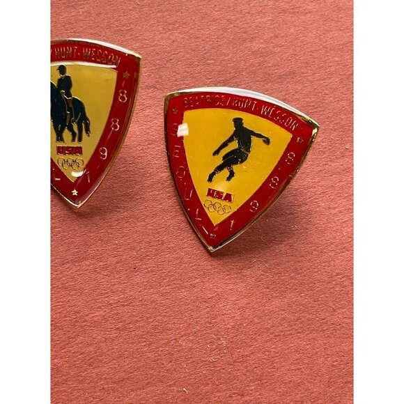 VINTAGE‎ BOXING, HORSE, & SHOTPPUT 1988 Seoul Olympic Team USA Lapel Pins Set - Picture 4 of 6